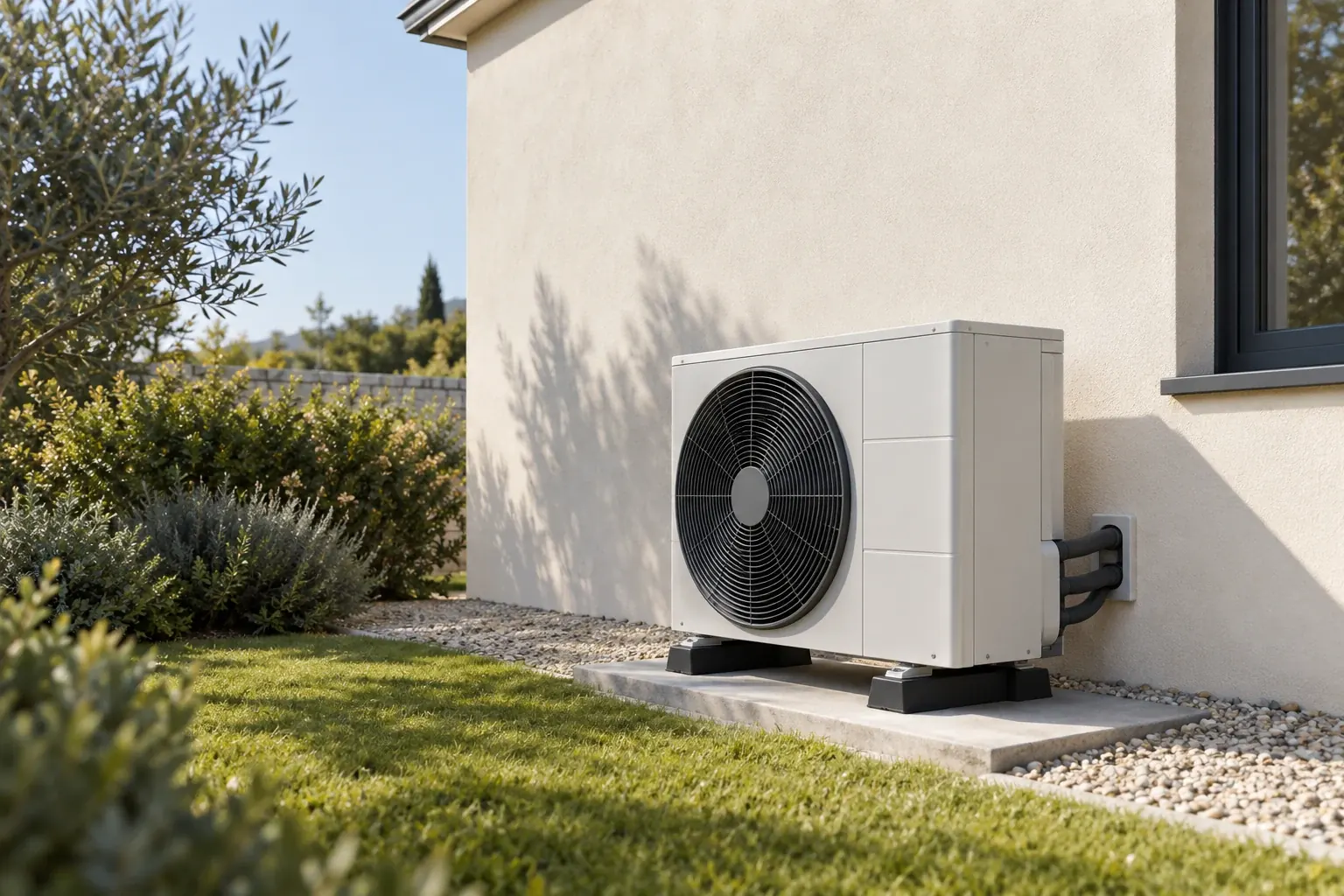 Installation d'une pompe à chaleur air eau à l'extérieur d'une maison